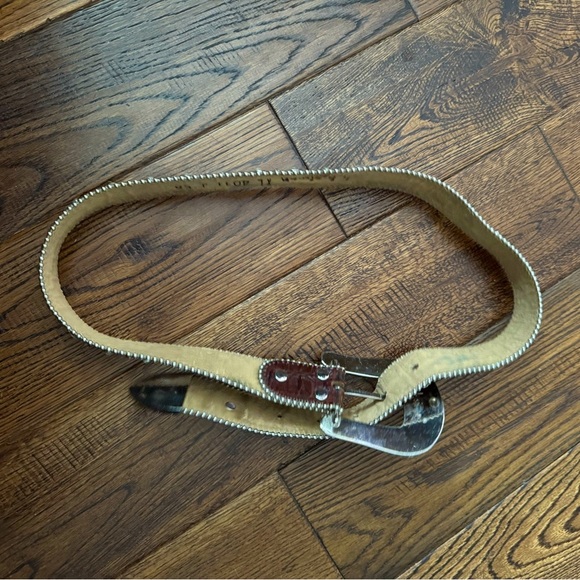 BOB SIMON Women’s Brown Studded Leather Belt with Ornate Buckle XL main image 6